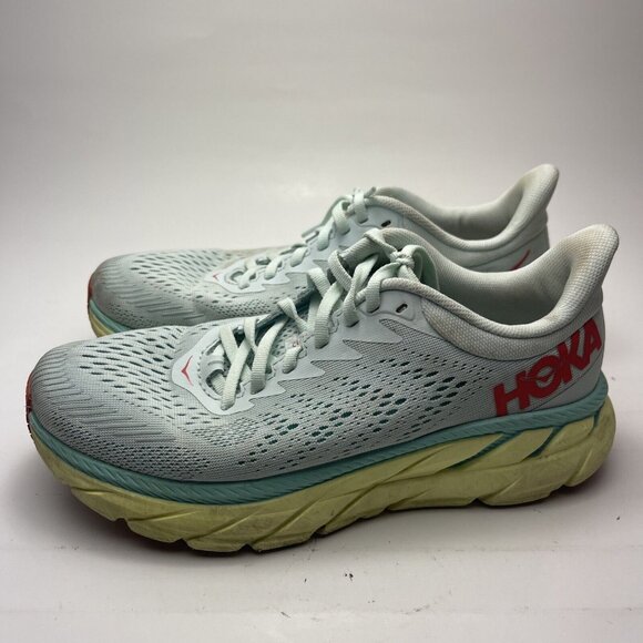Hoka One One Women's Clifton 7 1110509 Light Green Yellow Sneaker Shoes Size 7.5 - Picture 3 of 11